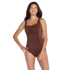 Adjustable Solid Shirred Tank One Piece-Speedo Sale