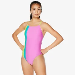Color Block Tie Back One Piece-Speedo Outlet