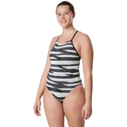 Contort Stripes Crossback One Piece-Speedo Clearance