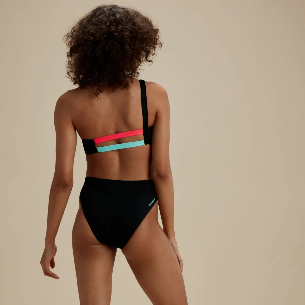Flu3nte Asymmetrical Colorblock One Piece-Speedo Hot