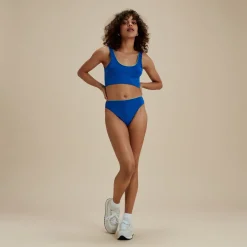 Flu3nte Embossed Cheeky Solid High Waist Bikini Bottom-Speedo Hot