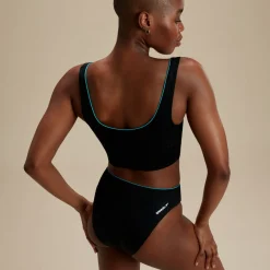 Flu3nte Embossed Solid Cropkini-Speedo Clearance