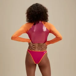 Flu3nte Foil Long Sleeve Crop Top-Speedo New