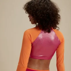 Flu3nte Foil Long Sleeve Crop Top-Speedo New