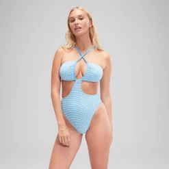 Flu3nte Gingham Convertible Cut Out One Piece-Speedo Discount