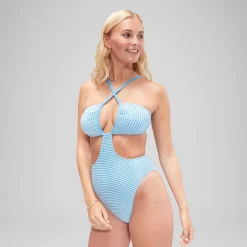 Flu3nte Gingham Convertible Cut Out One Piece-Speedo Discount
