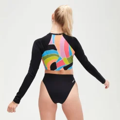 Flu3nte Print Long Sleeve Crop Top-Speedo Discount