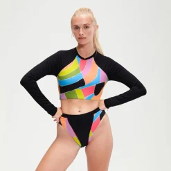 Flu3nte Print Long Sleeve Crop Top-Speedo Discount