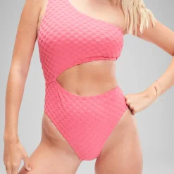 Flu3nte Terry Asymmetrical Cut Out One Piece-Speedo Clearance
