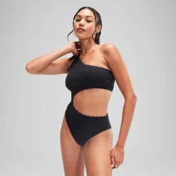 Flu3nte Terry Asymmetrical Cut Out One Piece-Speedo Fashion