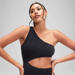 Flu3nte Terry Asymmetrical Cut Out One Piece-Speedo Fashion