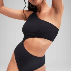 Flu3nte Terry Asymmetrical Cut Out One Piece-Speedo Fashion