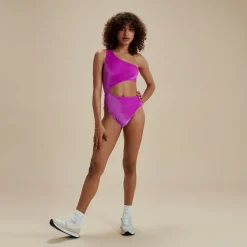 Flu3nte Velour Asymmetrical Cut Out One Piece-Speedo Outlet