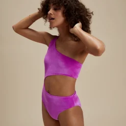 Flu3nte Velour Asymmetrical Cut Out One Piece-Speedo Outlet