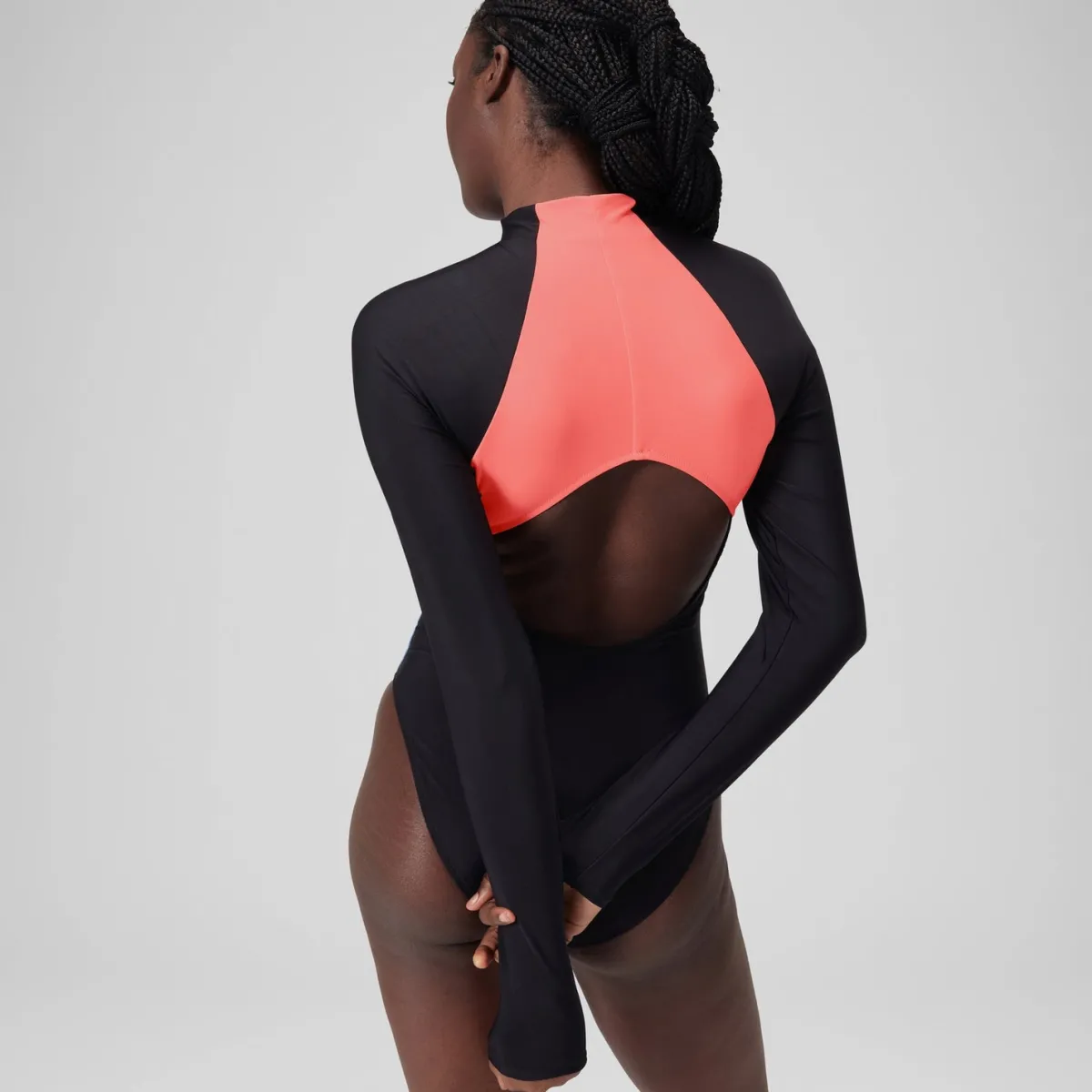Long Sleeve Colorblock Zip One Piece-Speedo Outlet