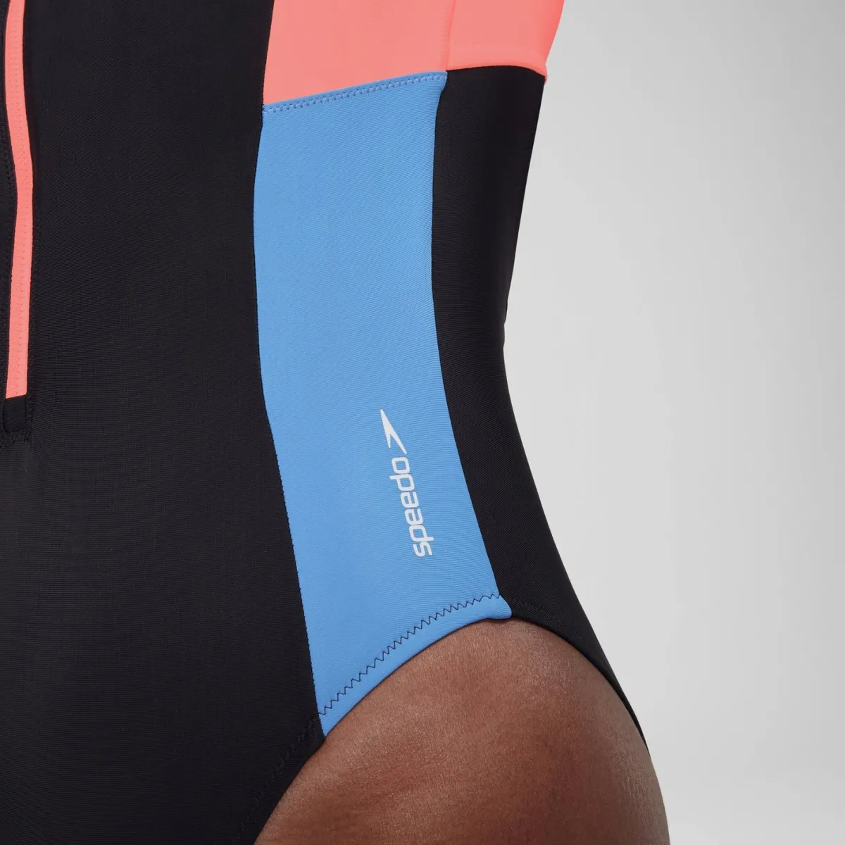 Long Sleeve Colorblock Zip One Piece-Speedo Outlet