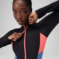Long Sleeve Colorblock Zip One Piece-Speedo Outlet