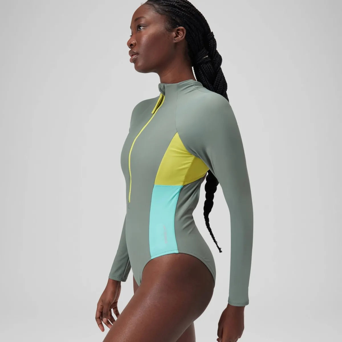 Long Sleeve Colorblock Zip One Piece-Speedo Online