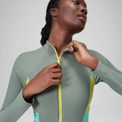 Long Sleeve Colorblock Zip One Piece-Speedo Online