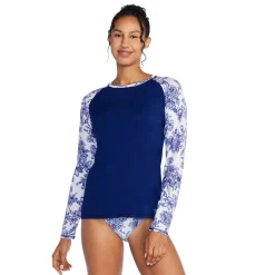 Long Sleeve Printed Sleeve Rashguard-Speedo Fashion