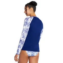 Long Sleeve Printed Sleeve Rashguard-Speedo Fashion