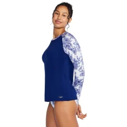 Long Sleeve Printed Sleeve Rashguard-Speedo Fashion