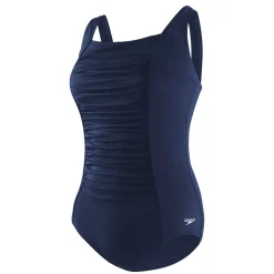 Plus Solid Shirred One Piece-Speedo Hot