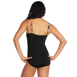 Print Blocked Square Neck One Piece-Speedo Fashion