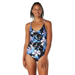 Print V Neck Thin Strap One Piece-Speedo Online