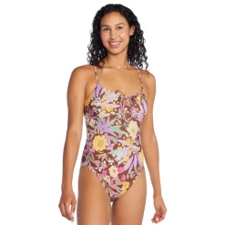 Printed Bandeau One Piece-Speedo Hot