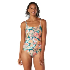 Printed Double Cross Back One Piece-Speedo New