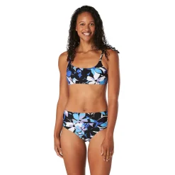 Printed Double Cross Bikini Top-Speedo Clearance