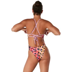 Printed Double Lace Back One Piece-Speedo Sale