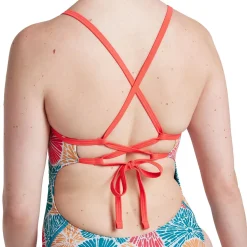 Printed Double Lace Back One Piece-Speedo Sale