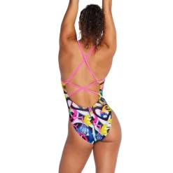 Printed Double X Back One Piece-Speedo New