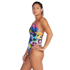 Printed Double X Back One Piece-Speedo New
