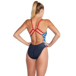 Printed Endurance + Strappy Back One Piece-Speedo New