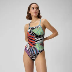Printed Tri Back One Piece-Speedo Hot