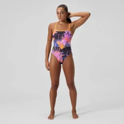 Printed Web Back One Piece-Speedo Hot