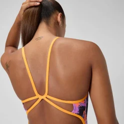 Printed Web Back One Piece-Speedo Hot