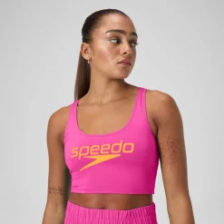 Regan Collection Solid Logo Crop Top-Speedo Sale