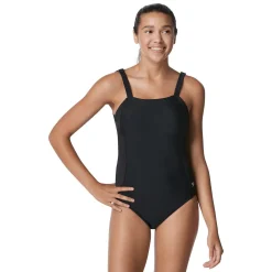 Rib Splice Square Neck One Piece-Speedo Sale