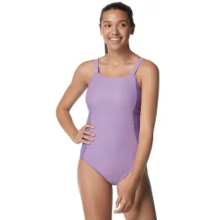 Rib Splice Square Neck One Piece-Speedo Hot