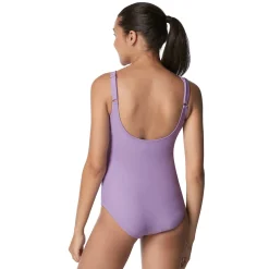 Rib Splice Square Neck One Piece-Speedo Hot