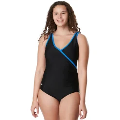 Side Shirred One Piece With Binding-Speedo Fashion