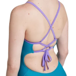 Solid Double Lace Back One Piece-Speedo Clearance