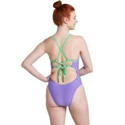 Solid Double Lace Back One Piece-Speedo Clearance