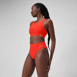 Solid Highneck Top with Mesh-Speedo Fashion