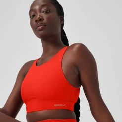 Solid Highneck Top with Mesh-Speedo Fashion