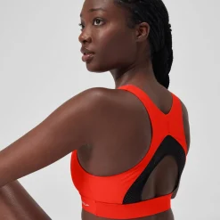 Solid Highneck Top with Mesh-Speedo Fashion